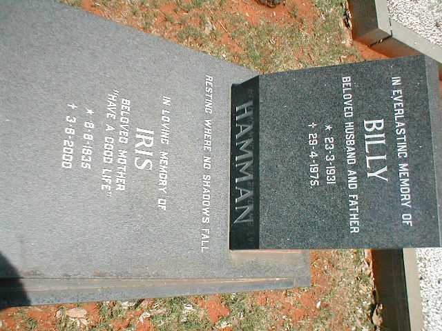 HAMMAN Billy 1931-1975 & Iris 1935-2000