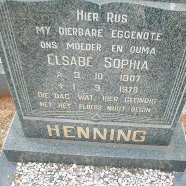 HENNING Elsabe Sophia 1907-1978