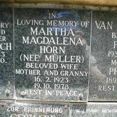 HORN Martha Magdalena Horn nee MÜLLER 1923-1978