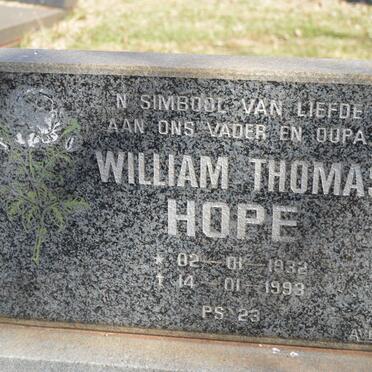 HOPE William Thomas 1932-199?