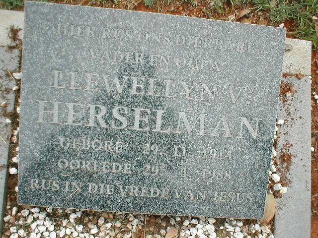 HERSELMAN Llewellyn V. 1914-1988