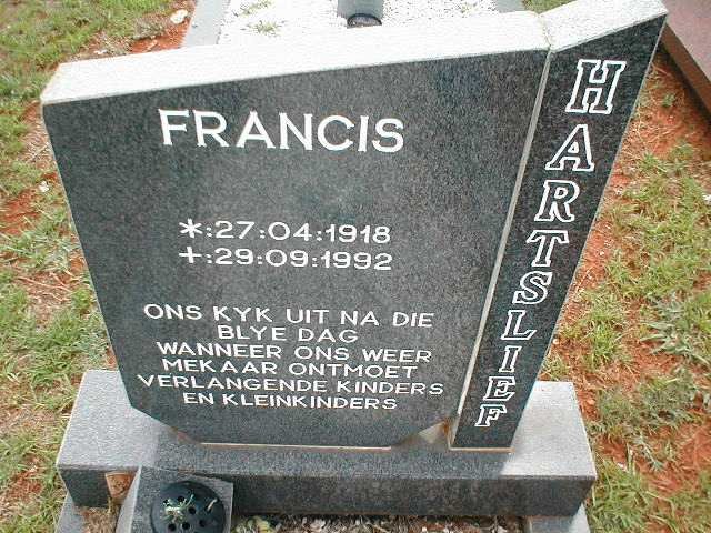 HARTSLIEF Francis 1918-1992