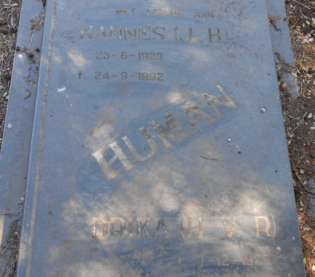 HUMAN J.H. 1923-1992 &amp; H.V.R. 1926-