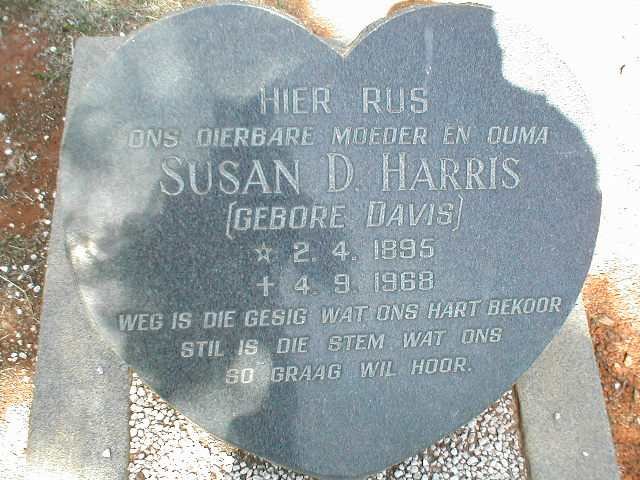 HARRIS Susan D. nee DAVIS 1895-1968