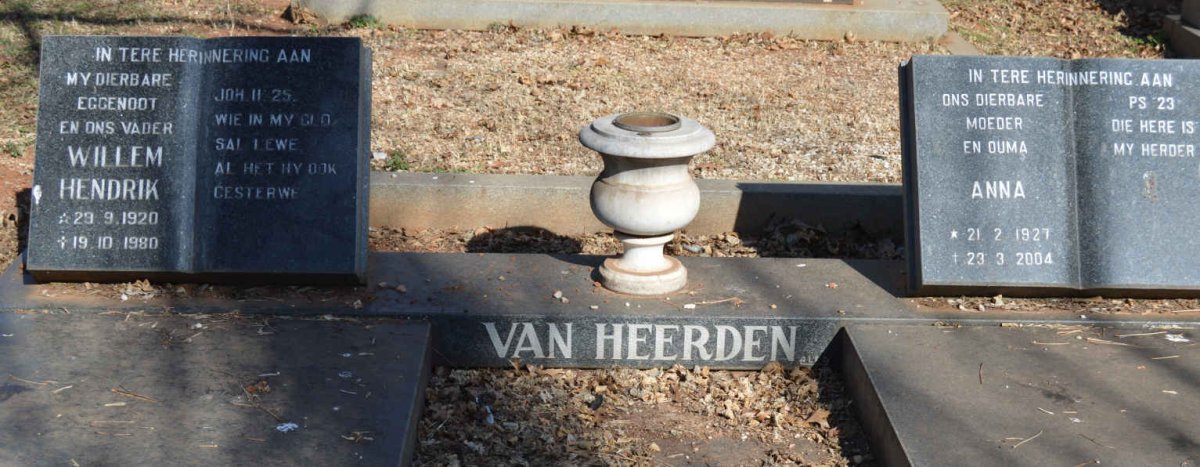 HEERDEN Willem Hendrik, van 1920-1980 &amp; Anna 1927-2004