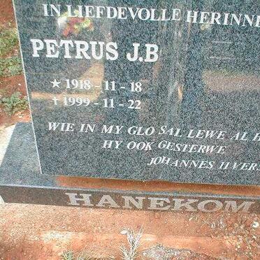 HANEKOM Petrus J.B. 1918-1999