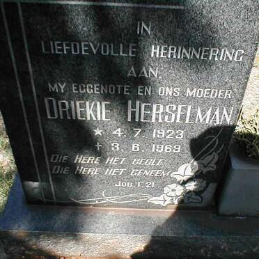 HERSELMAN Drieke 1923-1969