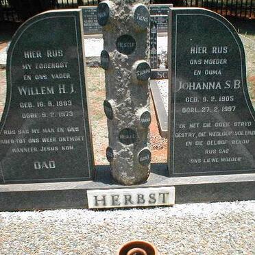 HERBST William H.J. 1893-1973 &amp; Johanna S.B. 1905-1997