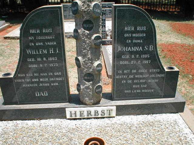 HERBST William H.J. 1893-1973 &amp; Johanna S.B. 1905-1997