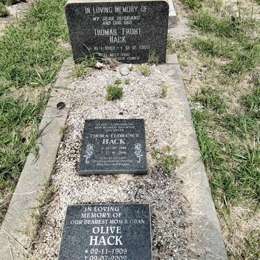 HACK Thomas Frost 1883-1965 & Olive 1909-2002 :: HACK Thora Florence 1948-2000 _1