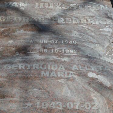 HUYSTEEN George Frederick, van 1940-1998 &amp; Gertruida Alleta Maria 1943-2006