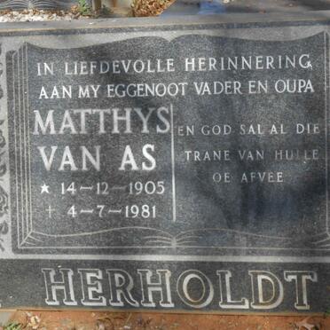 HERHOLDT Matthys Van As 1905-1981