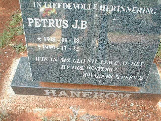 HANEKOM Petrus J.B. 1918-1999