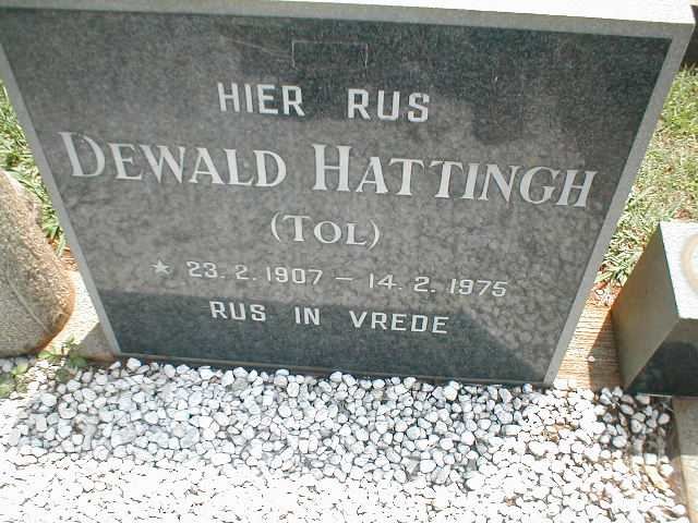HATTINGH Dewald 1907-1975