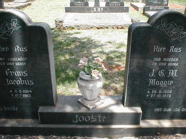 JOOSTE Frans Jacobus 1904-1963 & J.G.M. 1905-1973