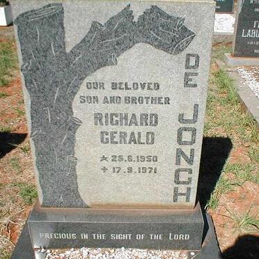 JONGH Richard Gerald, de 1950-1971