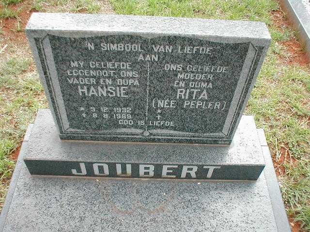 JOUBERT Hansie 1932-1989 & Rita PEPLER ?-?