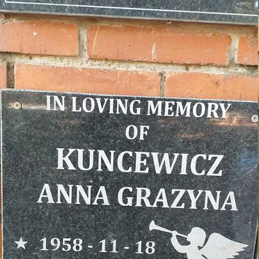 KUNCEWICZ Anna Grazyna 1958-2018