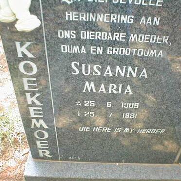 KOEKEMOER Susanna Maria 1909-1981