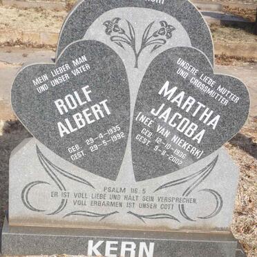 KERN Rolf Albert 1935-1992 &amp; Martha Jacoba VAN NIEKERK 1936-2002