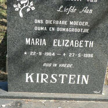 KIRSTEIN Maria Elizabeth 1904-1996