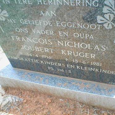 KRUGER Francois Nicholas Joubert 1916-1981