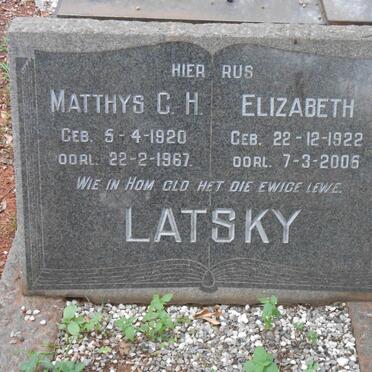 LATSKY Matthys C.H. 1920-1967 &amp; Elizabeth 1922-2006