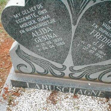 LABUSCHAGNE Fredrik J. H. 1924-1992 &amp; Alida Gesina 1930-1989