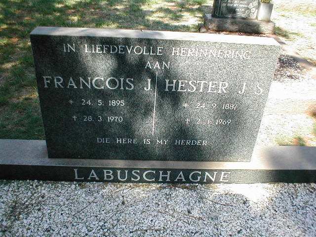 LABUSCHAGNE Francois J. 1895-1970 &amp; Hester J.S. 1887-1969