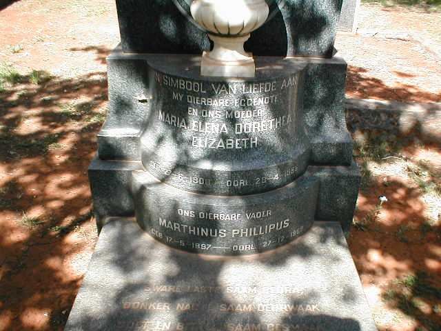 LEWIS Marthinus Phillipus 1897-1959 &amp; Maria Elena Dorethea Elizabeth 190?-1955