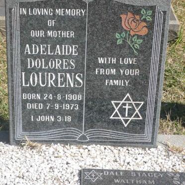 LOURENS Adelaide Dolores 1908-1973 :: WALTHAM Dale Stacey 1966-2003