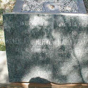 MERWE Willem J., v.d. 1889-1962 &amp; Maria Francina 1885-1970