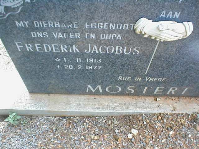 MOSTERT Frederik Jacobus 1913-1977