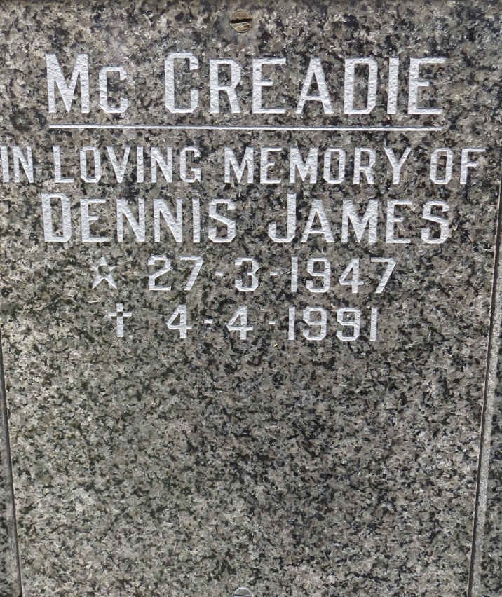 MCCREADIE Dennis James 1947-1991