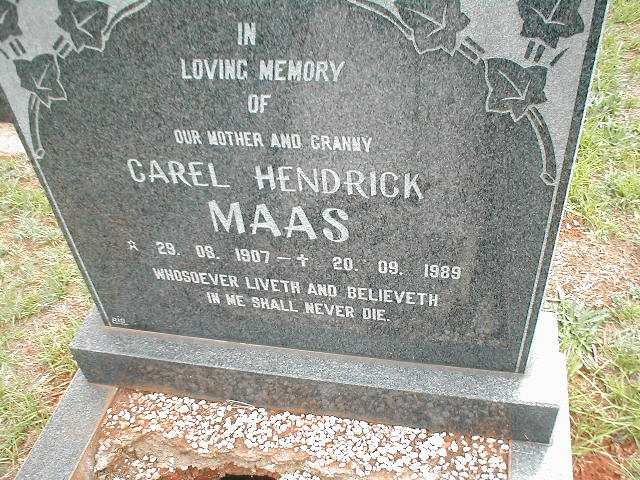 MAAS Carel Hendrik 1907-1989