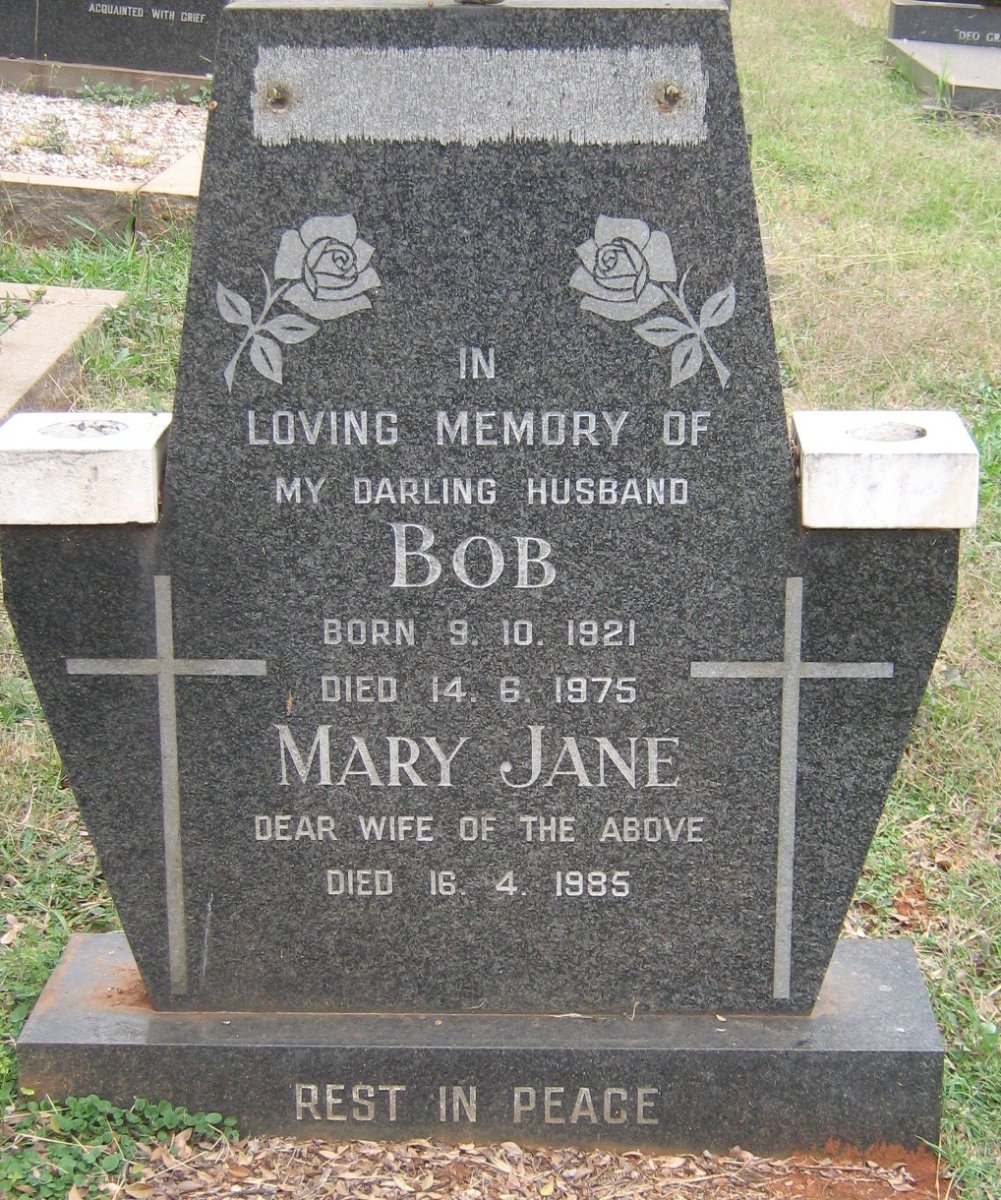 MCCLOUD Bob 1921-1975 &amp; Mary Jane -1985