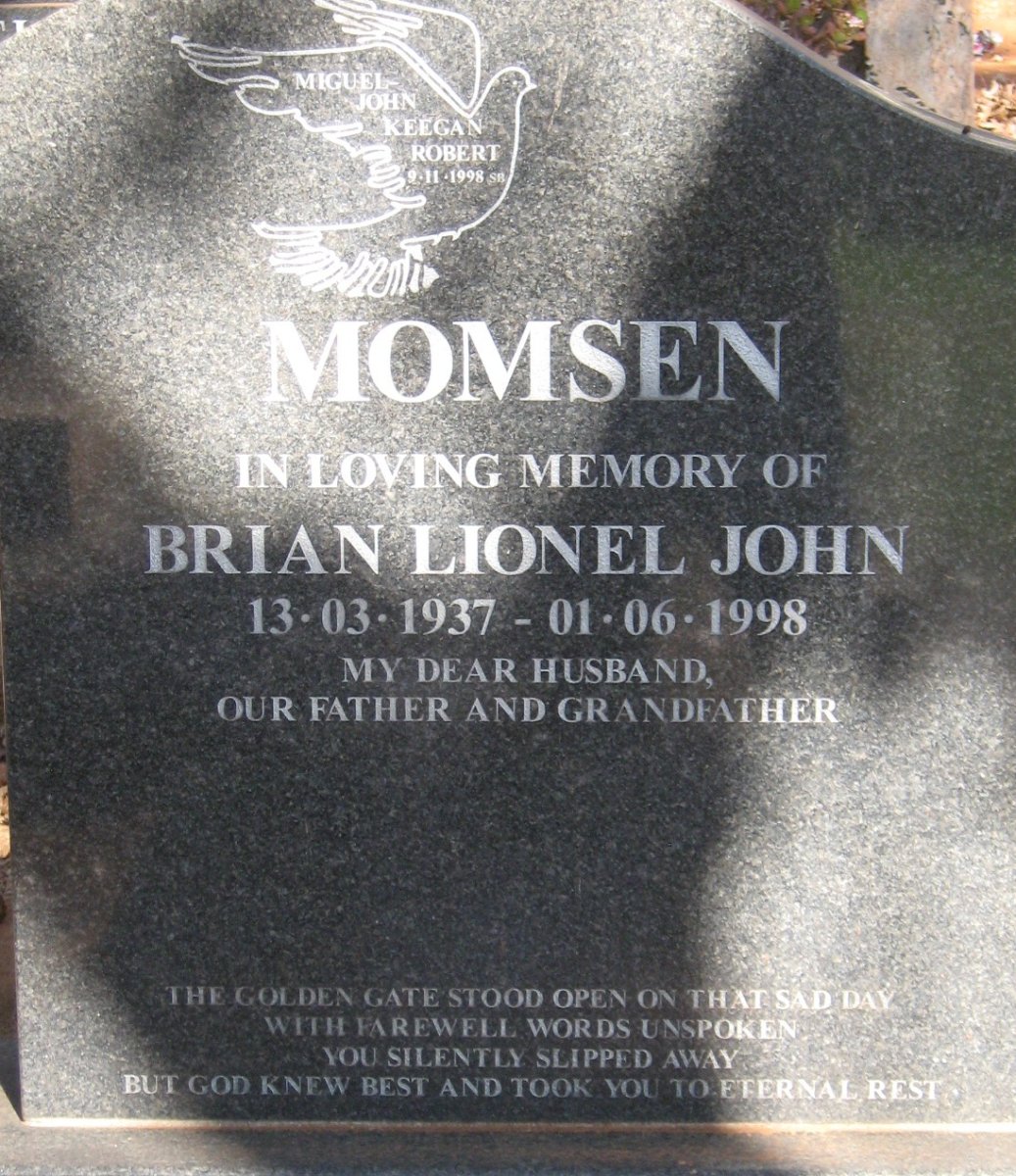MOMSEN Brian Lionel John 1937-1998 :: Miguel John Keegan ROBERT -1998