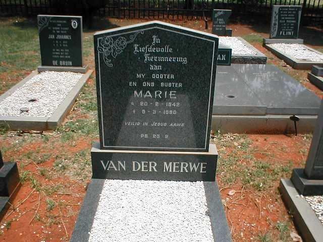 MERWE Marie, van der 1942-1980