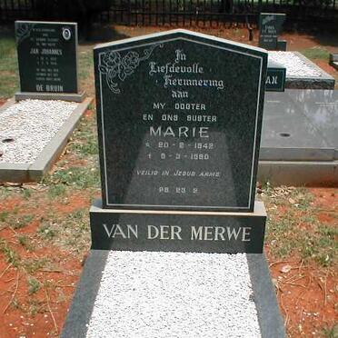 MERWE Marie, van der 1942-1980