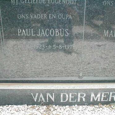 MERWE Paul Jacobus, van der 1923-1978 &amp; Maria Aletta 1926- _1