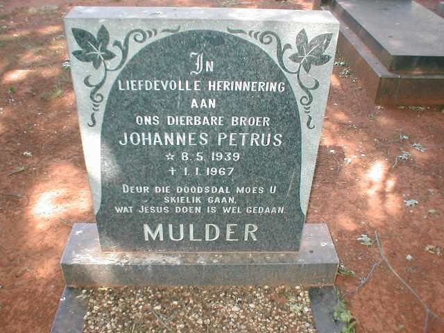 MULDER Johannes Petrus 1939-1967