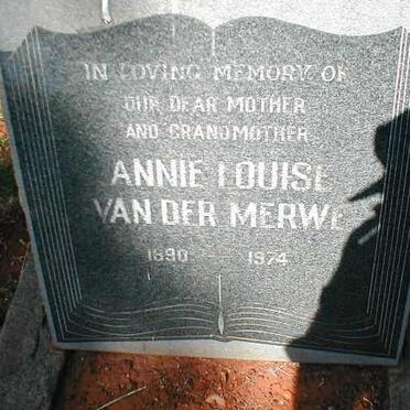 MERWE Annie Louise, van der 1890-1974