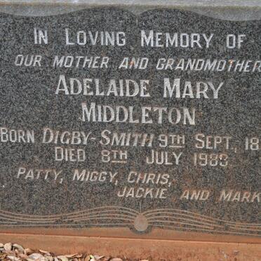 MIDDLETON Adelaide Mary nee DIGBY-SMITH 1893-1983