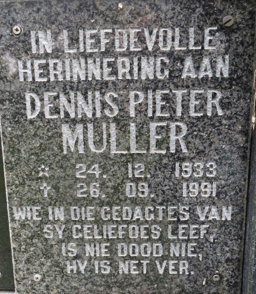 MULLER Dennis Pieter 1933-1991