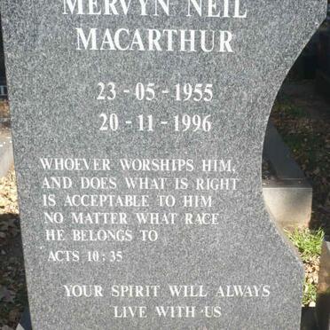 MACARTHUR Mervyn Neil 1955-1996