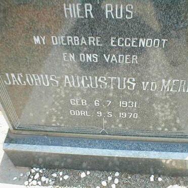 MERWE Jacobus Augustus, v.d. 1931-1970