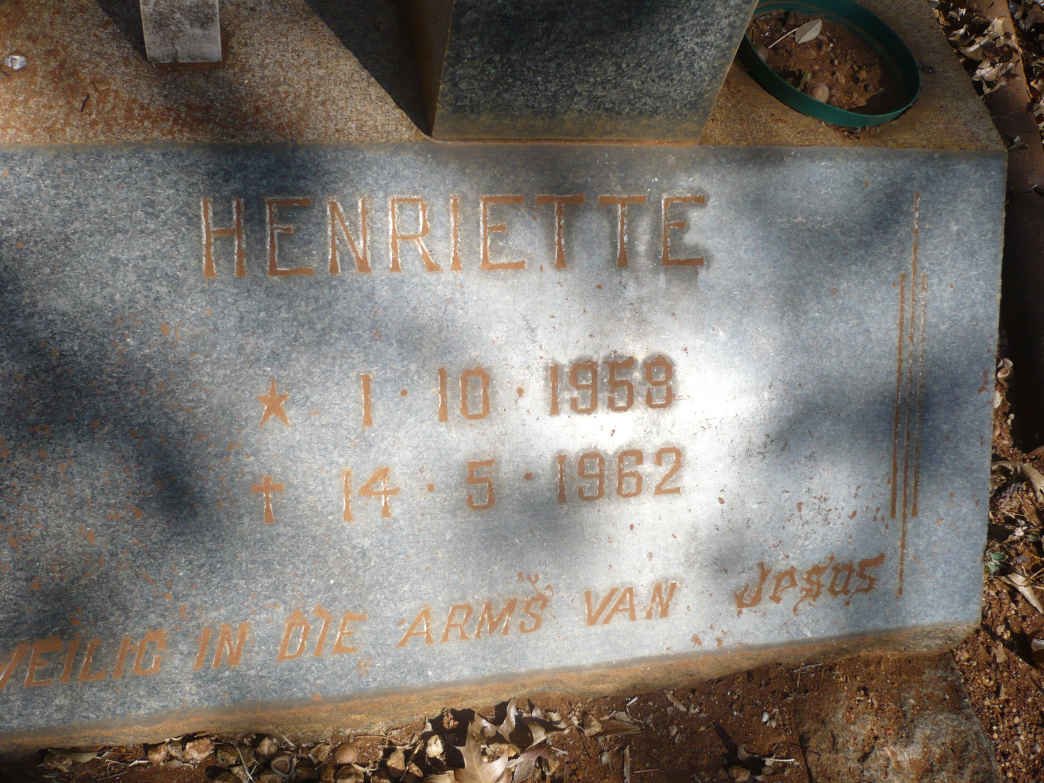 MOOLMAN Henriette 1959-1962 :: MOOLMAN Gloria Johanna 1960-1960