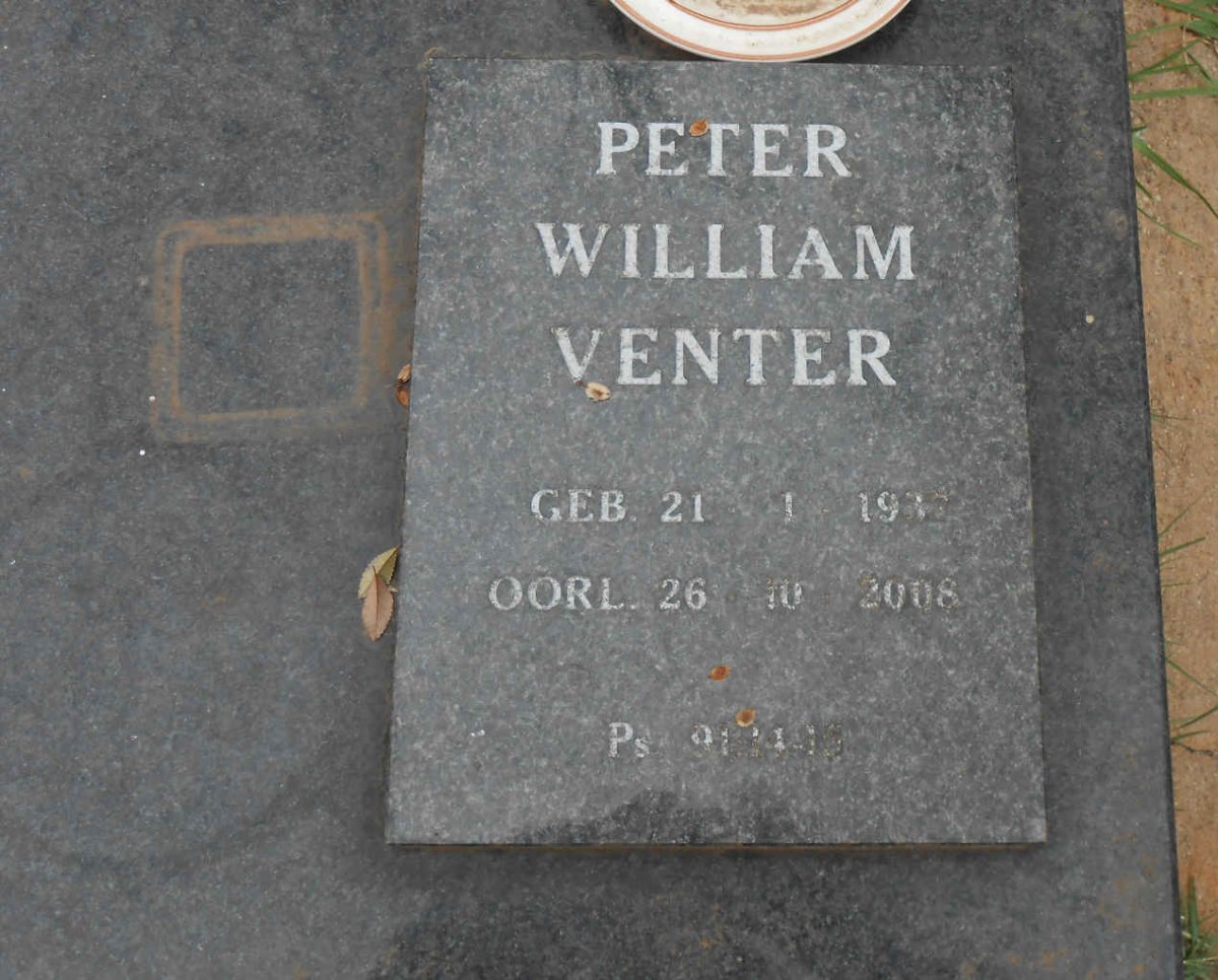 MYBURGH Susanna Wilhelmina 1914-2008 :: VENTER Peter William 193?-2008