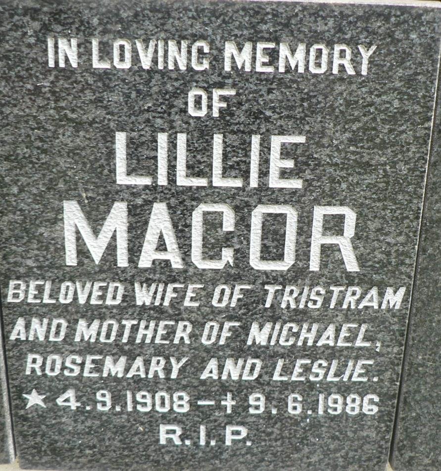 MAGOR Lillie 1908-1986