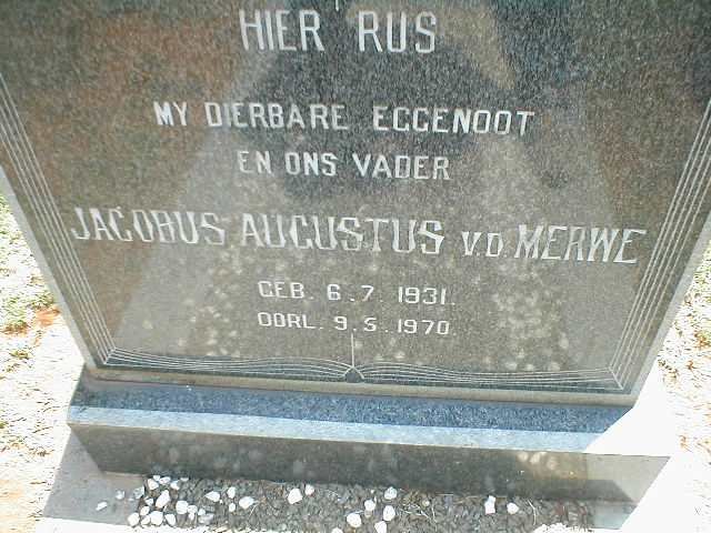 MERWE Jacobus Augustus, v.d. 1931-1970
